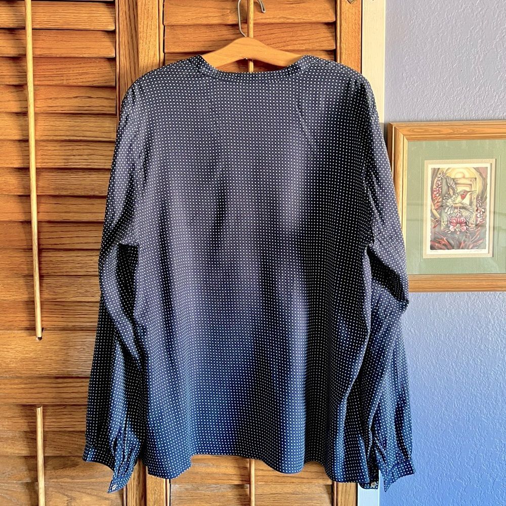 Tommy Hilfiger Navy Polka Dot Shirt XXL - Picture 3 of 12